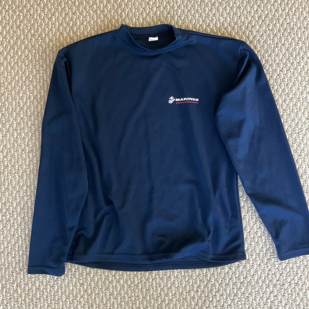 Navy Long Sleeve Shirt with Marines Logo
